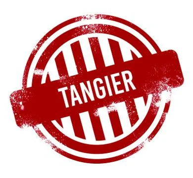 Tangier - Red grunge button, stamp Stock Illustration