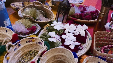 Tangier restaurant objects and spices Stock Footage 240319190