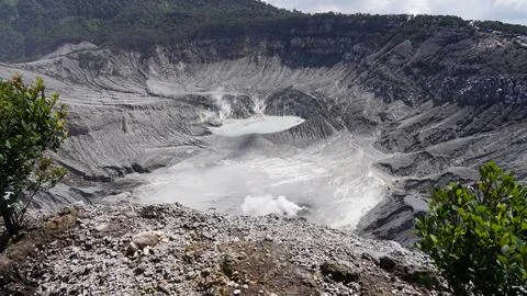 Tangkuban Perahu Crater Java Indonesia Active Volcano 스톡 사진