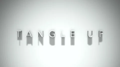Tangle up 3D title animation with shadows on a white background Stock Footage 297514566