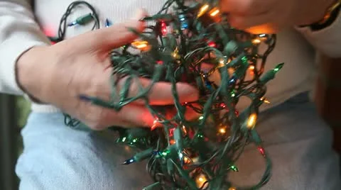 Tangle of Christmas lights Stock Footage 9790484