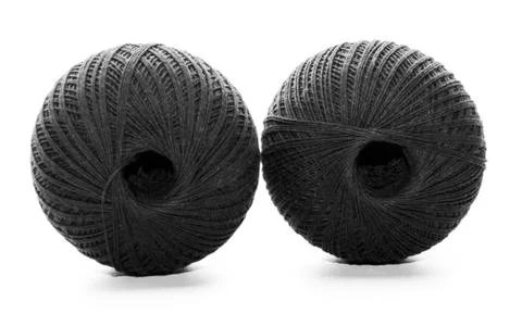 Tangle of colored thread for tatting. White background Stock Photos