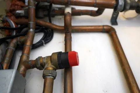 A tangle of copper piping Stock Photos