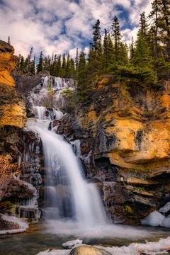  Tangle Creek Falls, Jasper Alberta Kanada travel destination Beautiful au... Stock Photos