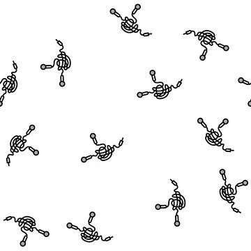 Tangle earphone cable vector seamless pattern Illustrazione stock