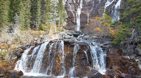 Tangle Falls Jasper National Park Stock Footage 30476769