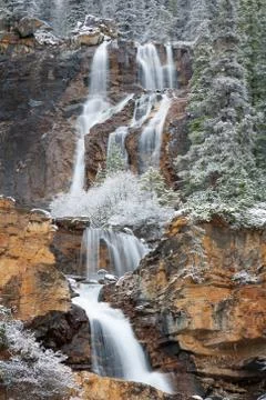 Tangle falls in winter Stock Photos