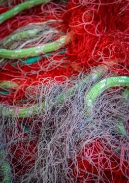 Tangle of fishing nets Stock-Fotos