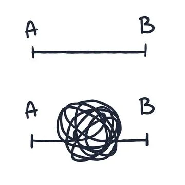 Tangle of lines. Chaotic messy clew Stock Illustration
