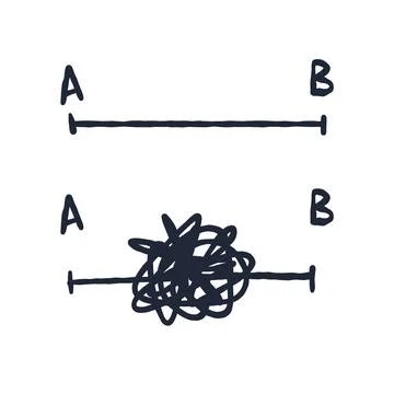 Tangle of lines. Chaotic messy clew Stock Illustration