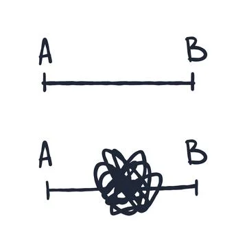 Tangle of lines. Chaotic messy clew. Stock Illustration