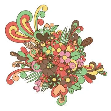 Tangle pattern ornament blossom. Stock Illustration