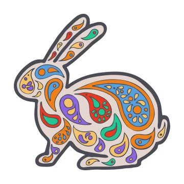 Tangle pattern Rabbit Illustrazione stock