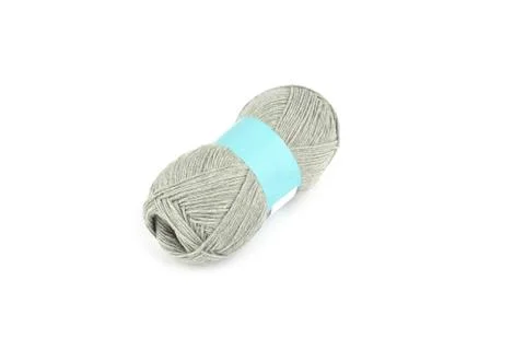 Tangle of yarn with blank label on white background skein Knitting isolated on Stock Photos