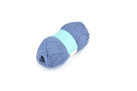 Tangle of yarn with blank label on white background skein Knitting isolated on Stock Photos