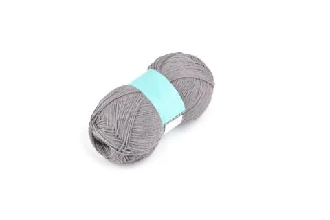 Tangle of yarn with blank label on white background skein Knitting isolated on Stock Photos
