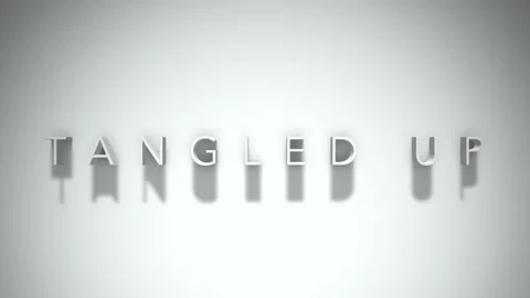Tangled up 3D title animation with shadows on a white background Stock Footage 297134875