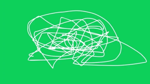 Tangled abstract scribble animation on green screen Video stock 301671585