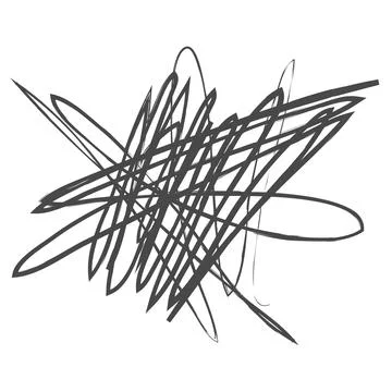 Tangled abstract scribble with hand drawn line. Doodle  vector drawn tangles, Stock Illustration