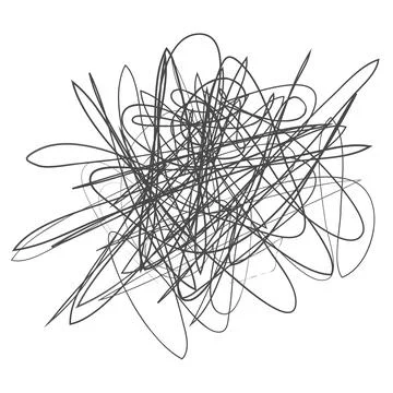 Tangled abstract scribble with hand drawn line. Doodle  vector drawn tangles, Stock Illustration