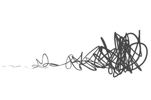 Tangled abstract scribble with hand drawn line. Doodle  vector drawn tangles, Stock Illustration
