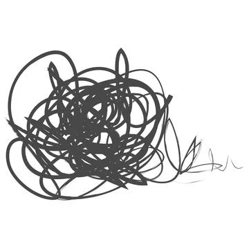 Tangled abstract scribble with hand drawn line. Doodle  vector drawn tangles, Stock Illustration