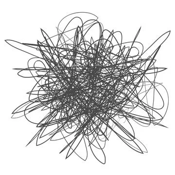 Tangled abstract scribble with hand drawn line. Doodle  vector drawn tangles, Stock Illustration