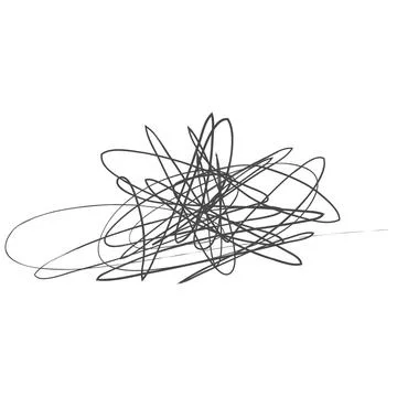 Tangled abstract scribble hand drawn line. Doodle vector tangles, black ines, Stock Illustration