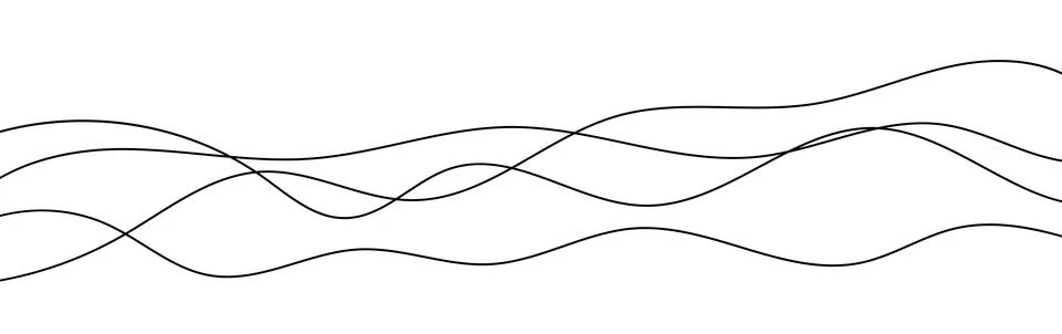 Tangled abstract thread lines, minimalist wavy and twisted stroke ornament,.. イラスト素材