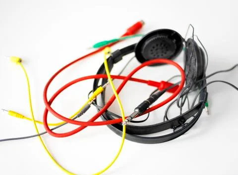 Tangled Audio Cables 写真素材