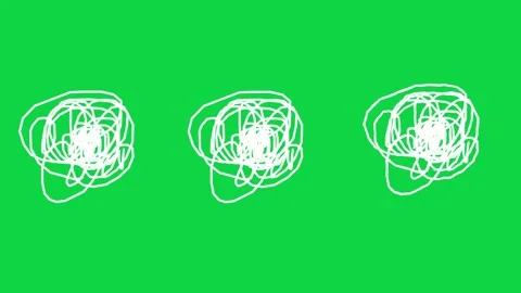 Tangled Ball Drawing on Green Screen, Chroma Key Horizontal Footage Wiggle Stock Footage 320515561