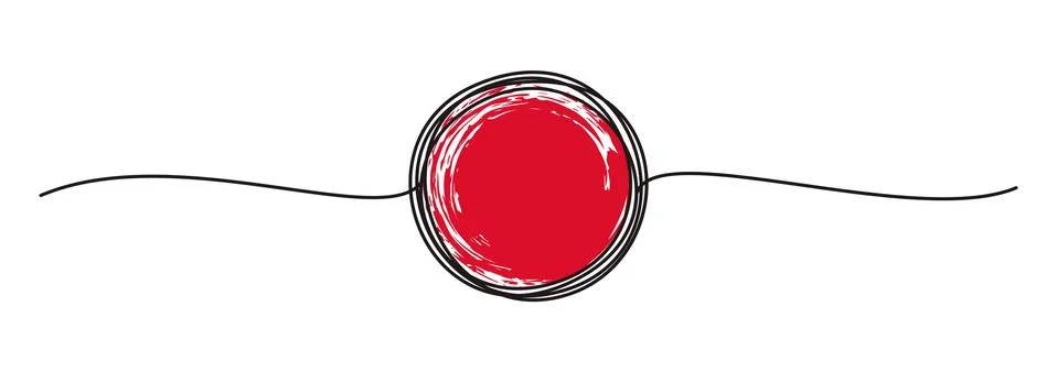 Tangled banner with scribbled circle hand drawn with thin line Stock Illustration