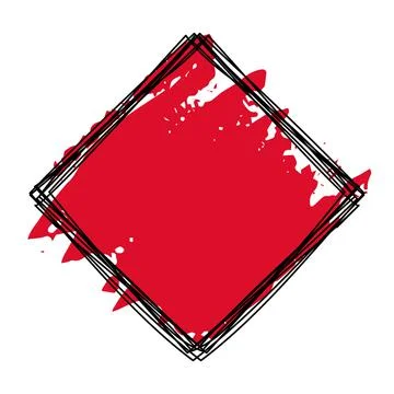 Tangled banner with scribbled square hand drawn with thin line Stock Illustration