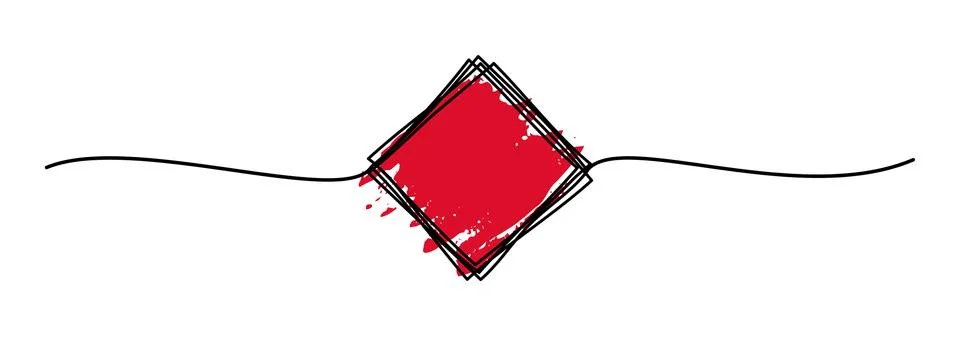 Tangled banner with scribbled square hand drawn with thin line Stock Illustration