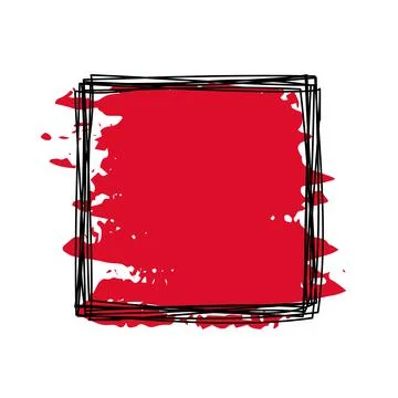 Tangled banner with scribbled square hand drawn with thin line Stock Illustration