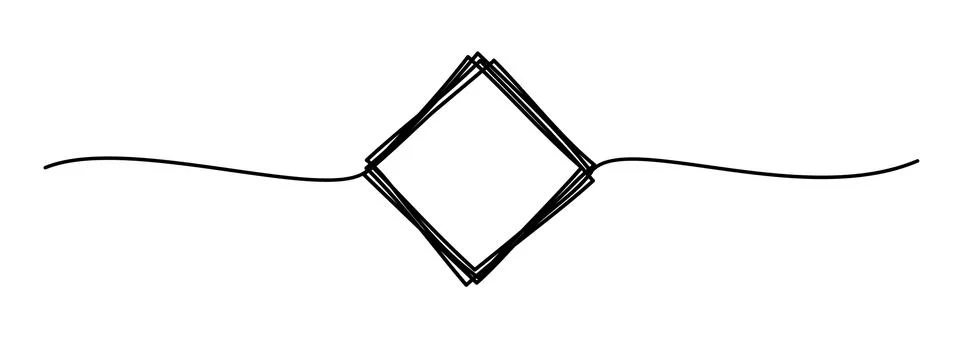 Tangled banner with scribbled square hand drawn with thin line Stock Illustration