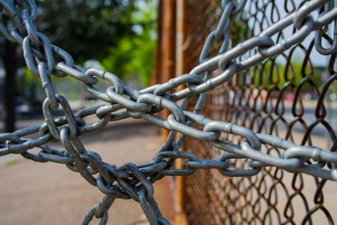 Tangled Chains on Fence Stock Photos