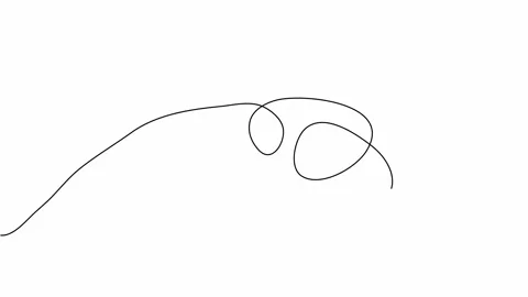 Tangled chaotic doodle circle drawing circles or thread clew knot Stock Footage 130186561