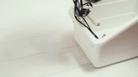 Tangled cords and cables on a table. Stock Footage 319295113