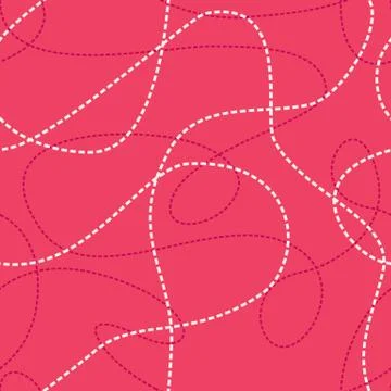 Tangled Dashed Lines Seamless Pattern Stock Illustration