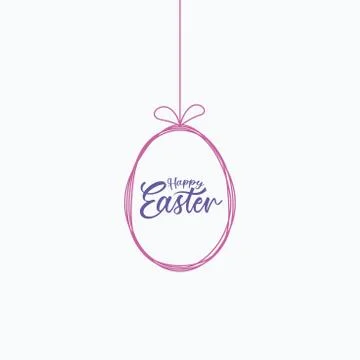 Tangled Easter egg doodle banner design Stock Illustration