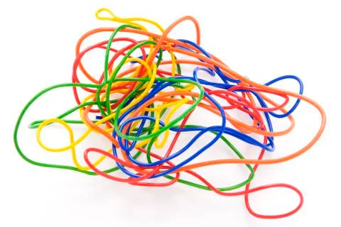 Tangled electrical wiring Stock Photos