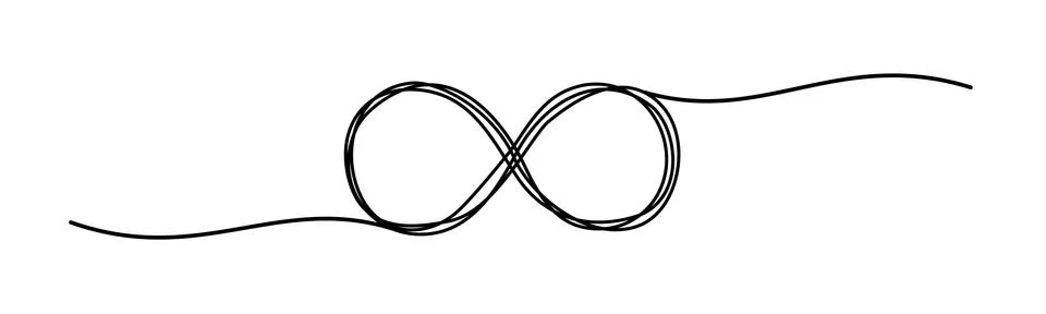 Tangled grungy infinity scribble isolated on white background Stockillustratie