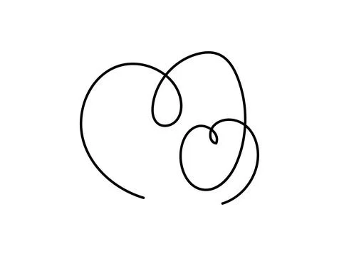 Tangled grungy round scribble hand drawn with thin line, divider shape Stock Illustration