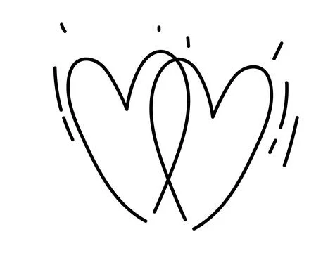 Tangled grungy round scribble hand drawn with thin line, divider shape Illustrazione stock