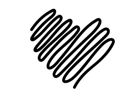 Tangled grungy round scribble hand drawn with thin line, divider shape Stock Illustration