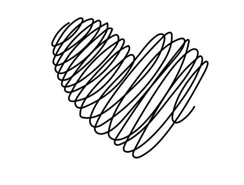 Tangled grungy round scribble hand drawn with thin line, divider shape Illustrazione stock