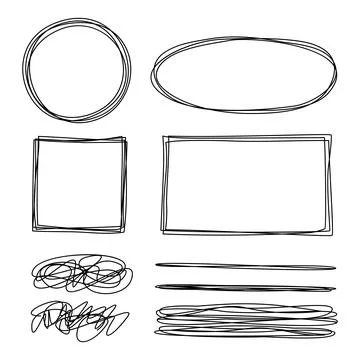 Tangled grungy round scribble isolated on white background Stock Illustration