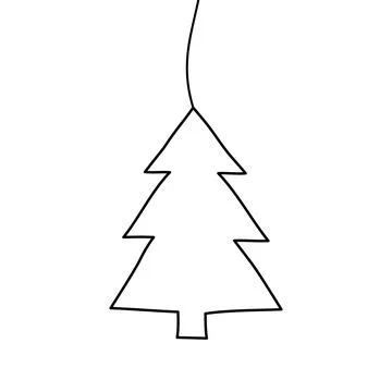 Tangled grungy scribble Christmas Pine Tree decoration Stock Illustration
