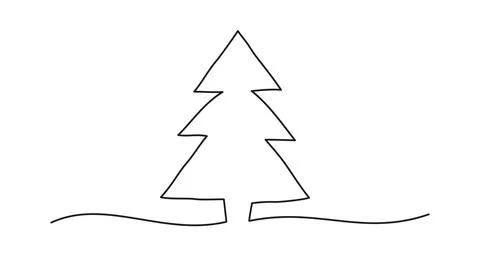 Tangled grungy scribble Christmas Pine Tree banner Stock Illustration